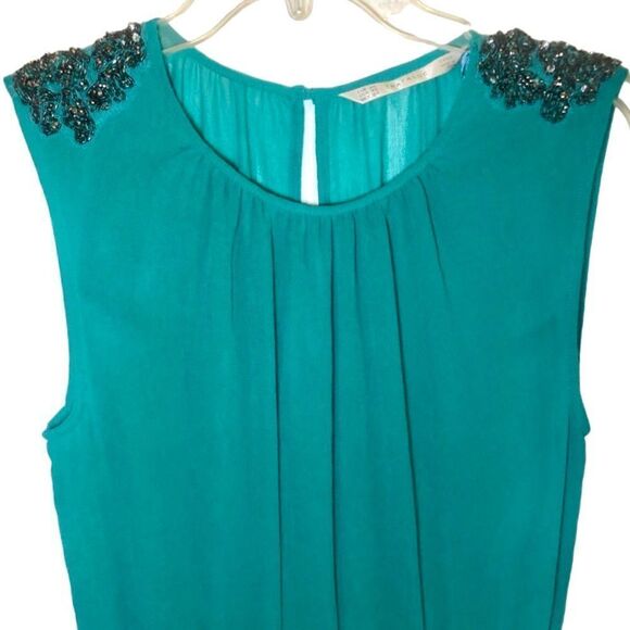 Zara Trafaluc Above the Knee Chiffon  Dress with Bead Detail in Green Women’s XS - Picture 3 of 7
